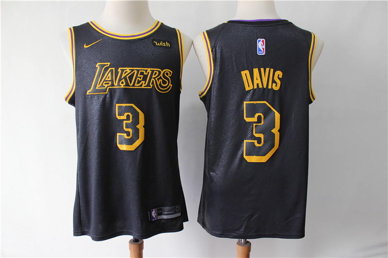 Men Los Angeles Lakers #3 Davis black Game Nike NBA Jerseys